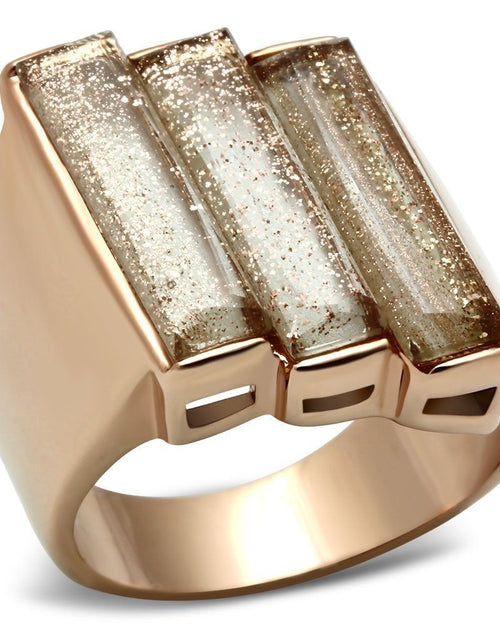 Load image into Gallery viewer, GL231 - IP Rose Gold(Ion Plating) Brass Ring with Synthetic Spinel in Topaz
