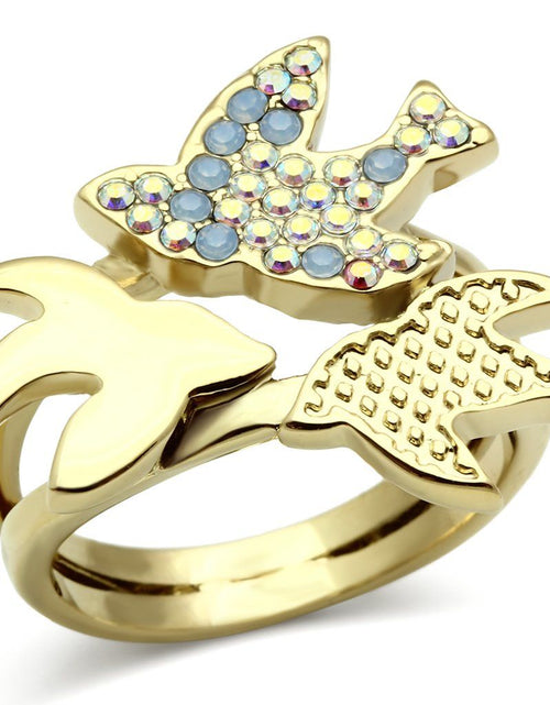 Load image into Gallery viewer, GL277 - IP Gold(Ion Plating) Brass Ring with Top Grade Crystal in Multi Color

