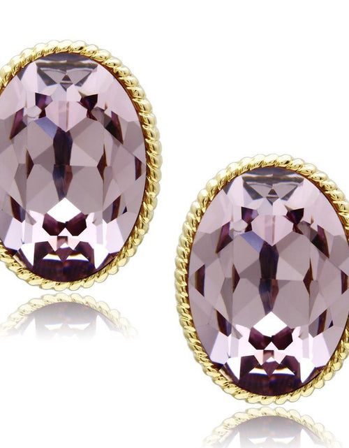 Load image into Gallery viewer, GL258 - IP Gold(Ion Plating) Brass Earrings with Top Grade Crystal in Light Amethyst
