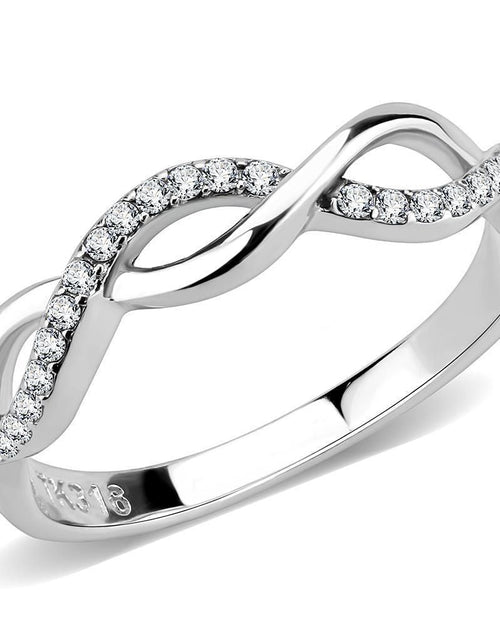 Load image into Gallery viewer, DA243 - High polished (no plating) Stainless Steel Ring with AAA Grade CZ in Clear
