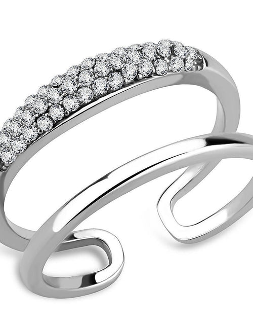 Load image into Gallery viewer, DA247 - High polished (no plating) Stainless Steel Ring with AAA Grade CZ in Clear
