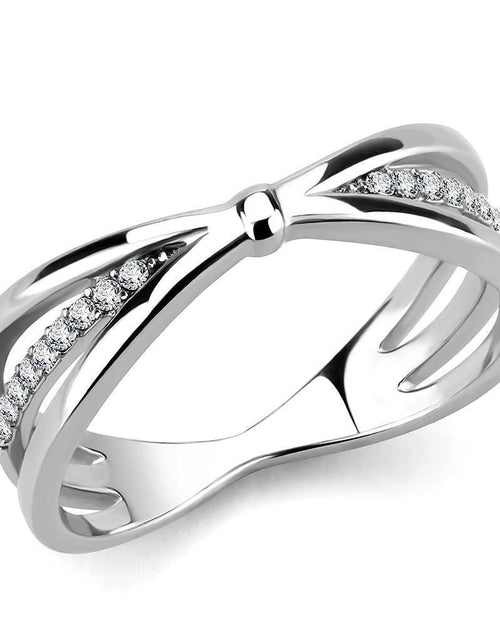 Load image into Gallery viewer, DA239 - High polished (no plating) Stainless Steel Ring with AAA Grade CZ in Clear
