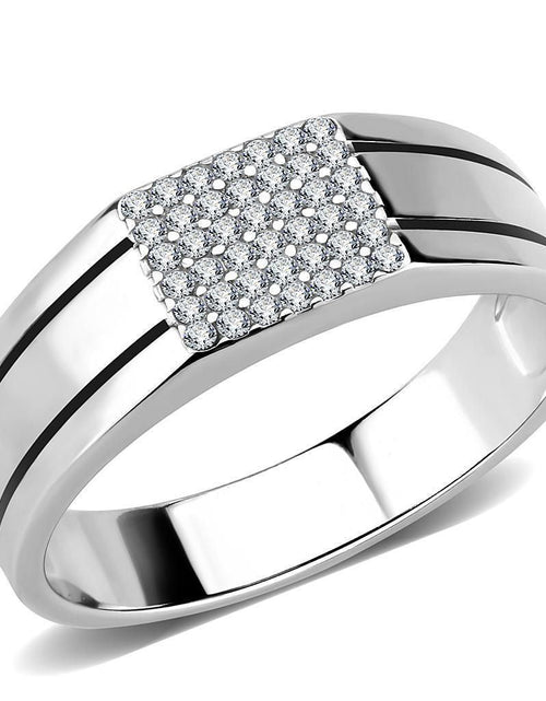 Load image into Gallery viewer, DA253 - High polished (no plating) Stainless Steel Ring with AAA Grade CZ in Clear
