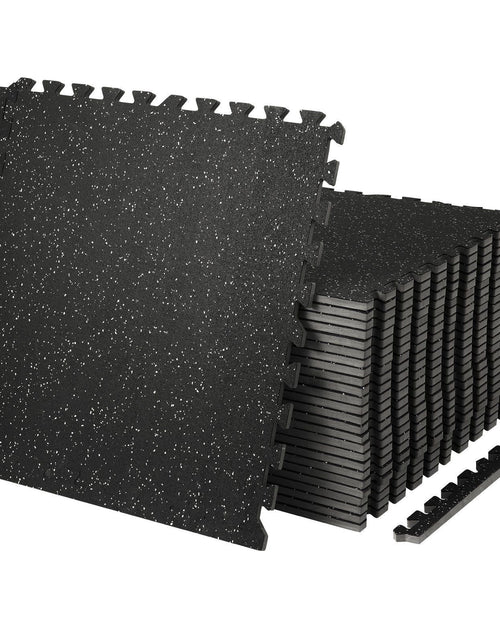 Load image into Gallery viewer, 25 PCS 1/2 inch Thick Gym Floor Mats, 24" x 24" EVA Foam &amp; Rubber Top Interlocking Workout Floor Mats with 100 sq.ft Coverage, Waterproof Exercise Puzzle Flooring for Gym, Home, Garage, Basement
