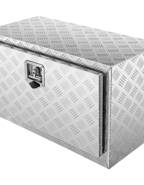 Load image into Gallery viewer, Underbody Truck Box, 30"×14"×16" Pickup Storage Box, Heavy Duty Aluminum Diamond Plate Tool Box with Lock and Keys, Waterproof Trailer Storage Box with T-Handle Latch for Truck, Van, Trailer
