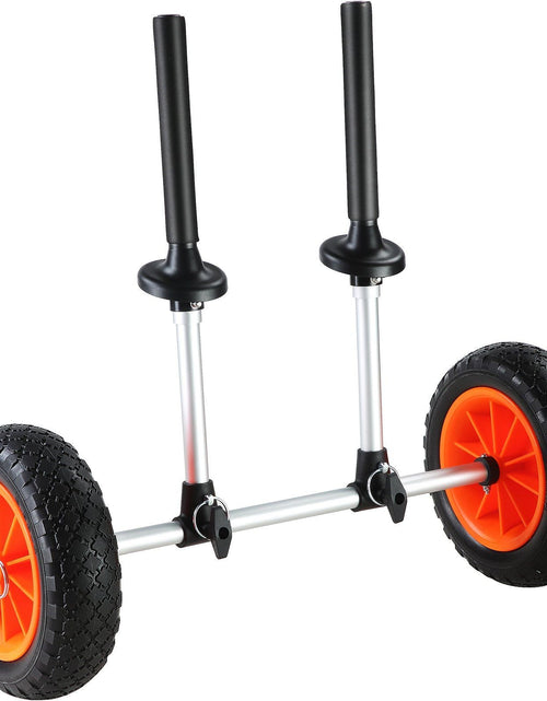 Load image into Gallery viewer, Heavy Duty Kayak Cart, 280lbs Load Capacity, Detachable Canoe Trolley Cart with 10'' Solid Tires, Adjustable Width &amp; Top Foam Protection, for Kayaks with Drain Holes of 2.54cm and Above
