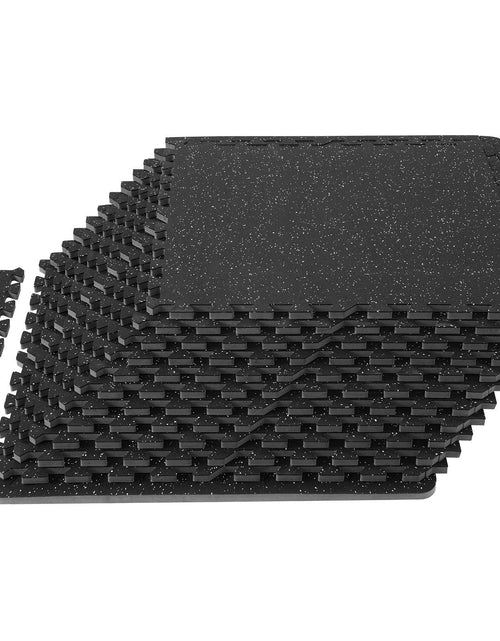 Load image into Gallery viewer, 12 PCS 1/2 inch Thick Gym Floor Mats, 24" x 24" EVA Foam &amp; Rubber Top Interlocking Workout Floor Mats with 48 sq.ft Coverage, Waterproof Exercise Puzzle Flooring for Gym, Home, Garage, Basement

