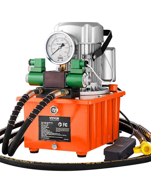 Load image into Gallery viewer, Electric Hydraulic Pump, 10000 PSI 750W 110V 488 in³/8L Capacity, Double Acting Solenoid Valve, Electric Driven Hydraulic Pump Power Pack Unit with Pedal Switch for Punching/Bending/Jack Machine
