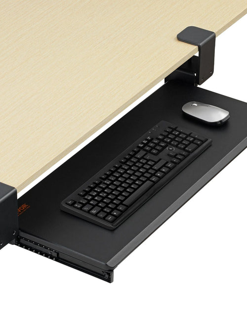 Load image into Gallery viewer, Keyboard Tray Under Desk, Pull out Keyboard/Mouse Tray Under Desk with Sturdy No-drill C Clamp Mount, Large 26.8 x 11 inch Slide-out Computer Drawer for Typing in Home, Office Work
