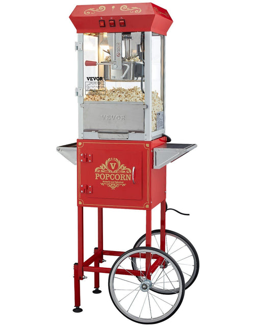 Load image into Gallery viewer, Popcorn Popper Machine 8 Oz Popcorn Maker with Cart 850W 48 Cups Red
