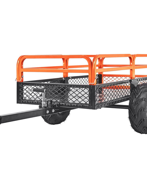 Load image into Gallery viewer, Heavy Duty Steel ATV Dump Trailer, 1500-Pound Load Capacity 15 Cubic Feet, Tow Behind Dump Cart Garden Trailer, with Removable Sides and 2 Tires, for Mowers, Tractors, ATV, UTV
