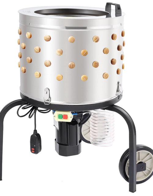 Load image into Gallery viewer, Chicken Plucker Machine, 20" Diameter Stainless Steel Drum De-Feather Remover Poultry, 280RPM Defeathering Equipment with 108 Soft Fingers, 500W Motor for Efficient Poultry Plucking
