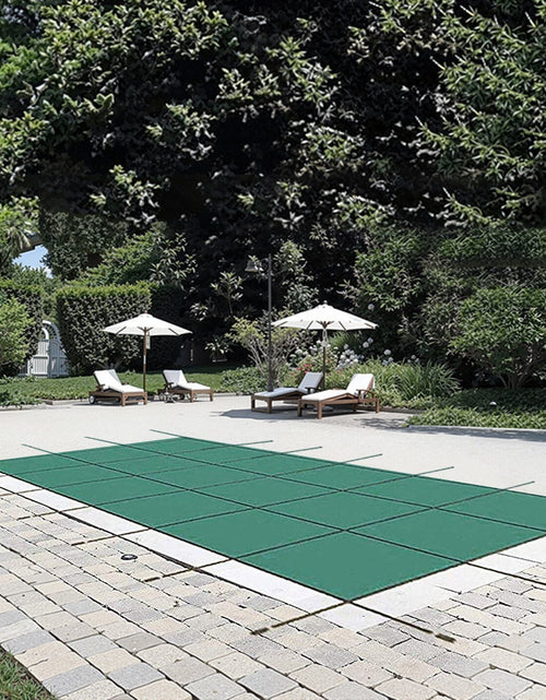 Load image into Gallery viewer, Inground Pool Safety Cover, 14 ft x 26 ft Rectangular Winter Pool Cover, Triple Stitched, High Strength Mesh PP Material with Good Rain Permeability, Installation Hardware Included, Green
