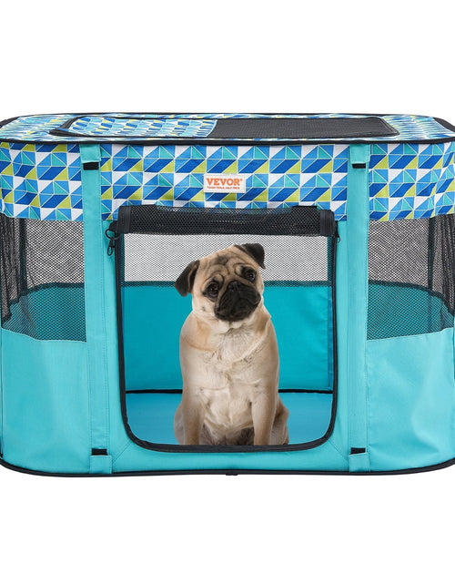 Load image into Gallery viewer, Foldable Pet Playpen, 32'' x 24'' x 22'' Portable Dog Playpen, Crate Kennel for Puppy, Dog, Cat, Waterproof 600D Oxford Cloth, Removable Zipper, for Indoor Outdoor Travel Camping (Rectangle, S)
