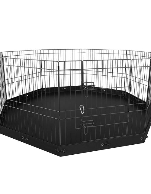 Load image into Gallery viewer, Dog Playpen, 8 Panels Foldable Metal Dog Exercise Pen with Bottom Pad, 24" H Pet Fence Puppy Crate Kennel with Ground Stakes, Indoor Outdoor Dog Pen for Small Medium Pets, for Camping, Yard
