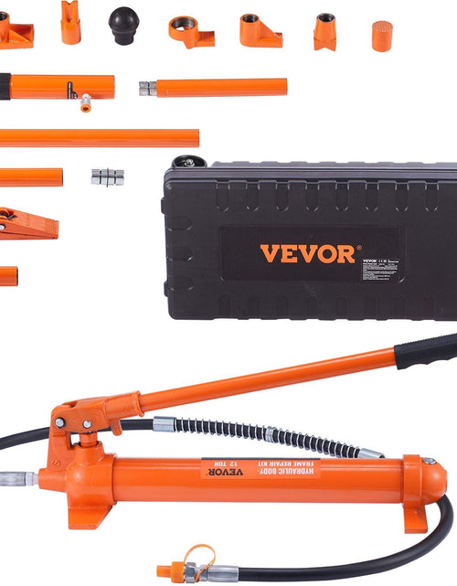 Load image into Gallery viewer, 12 Ton Porta Power Kit, Hydraulic Ram with Pump with 4.6 ft/1.4 m Oil Hose, Portable Hydraulic Jack with Storage Case for Automotive, Garage, Farm, Mechanic (26455 LBS)
