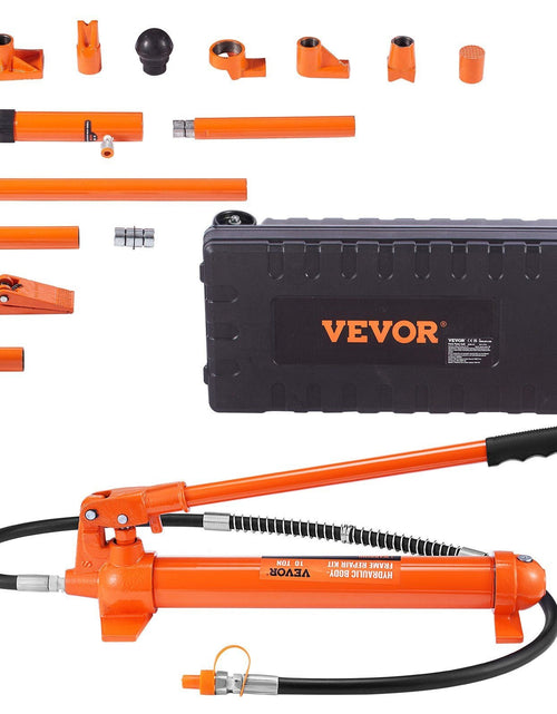 Load image into Gallery viewer, 10 Ton Porta Power Kit, Hydraulic Ram with Pump, Car Jack with 4.6 ft/1.4 m Oil Hose, Bent Frame Repair Tool with Storage Case for Automotive, Garage, Heavy Equipment, Mechanic (22046 LBS)
