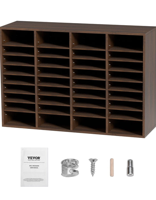 Load image into Gallery viewer, Literature Organizers, 36 Compartments Office Mailbox with Adjustable Shelves, Wood Literature Sorter 39.3x12x26.8 inches for Office, Home, Classroom, Mailrooms Organization, EPA Certified Brown
