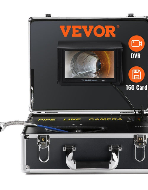 Load image into Gallery viewer, Sewer Camera, 100 ft/30 m, 7" Screen Pipeline Inspection Camera with DVR Function, Waterproof IP68 Camera, 12 pcs Adjustable LEDs, with a 16 GB SD Card for Sewer Line, Duct Drain Pipe Plumbing
