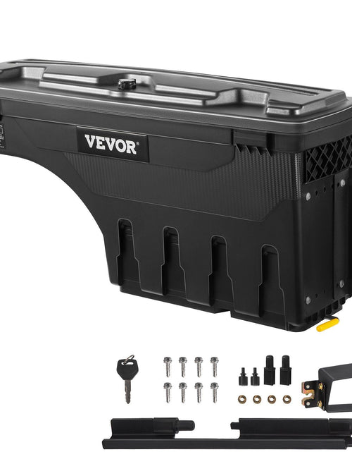 Load image into Gallery viewer, Truck Bed Storage Box, Lockable Lid, Waterproof ABS Wheel Well Tool Box 6.6 Gal/20 L, Compatible with Chevrolet Silverado 1500 GMC Sierra 1500 2019-2021, Passenger Side, Black
