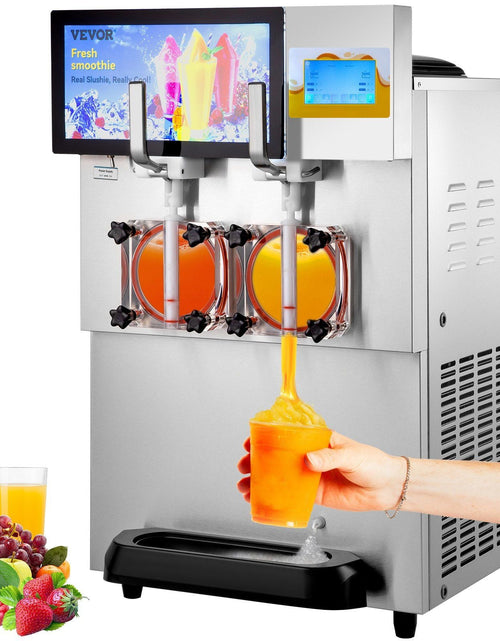 Load image into Gallery viewer, Commercial Slushy Machine, 8L / 2.1 Gal Double Bowl Margarita Machine, 1155W Stainless Steel Margarita Smoothie Frozen Drink Maker, Slushie Machine for Party Cafes Restaurants Bars Home
