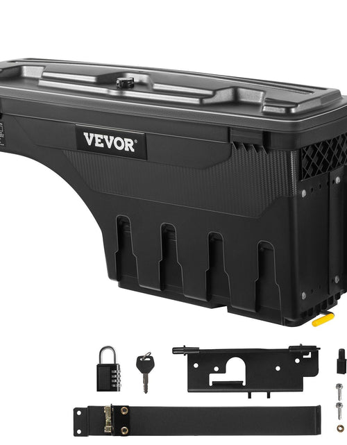 Load image into Gallery viewer, Truck Bed Storage Box, Lockable Lid, Waterproof ABS Wheel Well Tool Box 6.6 Gal/20 L with Password Padlock, Compatible with Dodge Ram 1500 2019-2021, Passenger Side, Black
