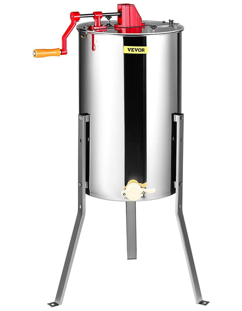 Load image into Gallery viewer, Manual Honey Extractor, 2/4 Frames Honey Spinner Extractor, Stainless Steel Beekeeping Extraction, Honeycomb Drum Spinner with Lid, Apiary Centrifuge Equipment with Height Adjustable Stand
