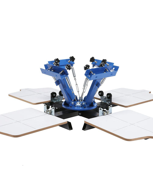 Load image into Gallery viewer, Screen Printing Machine, 4 Color 4 Station 360° Rotable Silk Screen Printing Press, 21.2x17.7in Screen Printing Press, Double-layer Positioning Pallet for T-shirt DIY Printing
