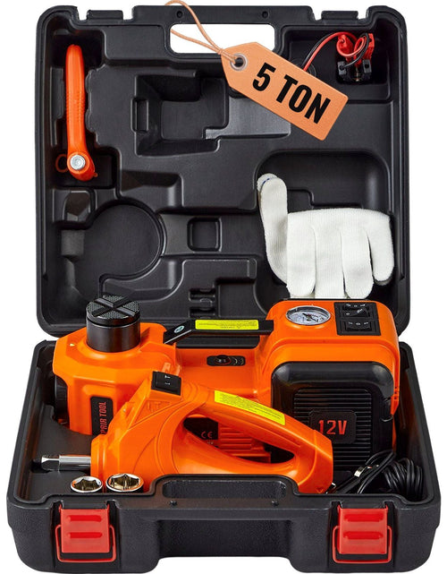 Load image into Gallery viewer, Electric Car Jack, 5 Ton/11023 LBS Hydraulic Jack with Electric Impact Wrench, Portable Car Lift with Built-in Inflatable Pump, and LED Light for SUV MPV Sedan Truck Change Tires Garage Repair
