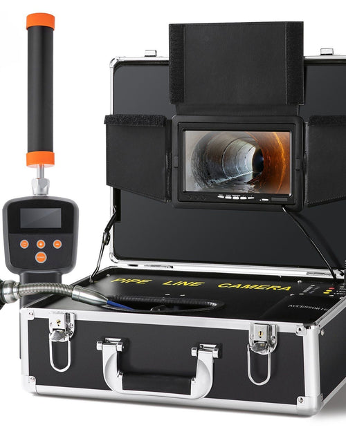 Load image into Gallery viewer, Sewer Camera with 512Hz Locator,100 ft/30 m, 7" Pipeline Inspection Camera with DVR Function, IP68 Camera with 12 Adjustable LEDs, A 16 GB SD Card for Sewer Line, Home, Duct Drain Pipe Plumbing

