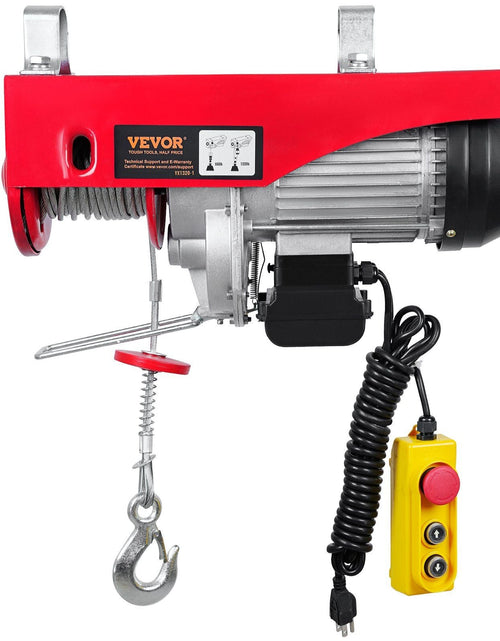 Load image into Gallery viewer, Electric Hoist, 1320 lbs Lifting Capacity, 1150W 110V Electric Steel Wire Winch with 14ft Wired Remote Control, 40ft Single Cable Lifting Height &amp; Pure Copper Motor, for Garage Warehouse Factory
