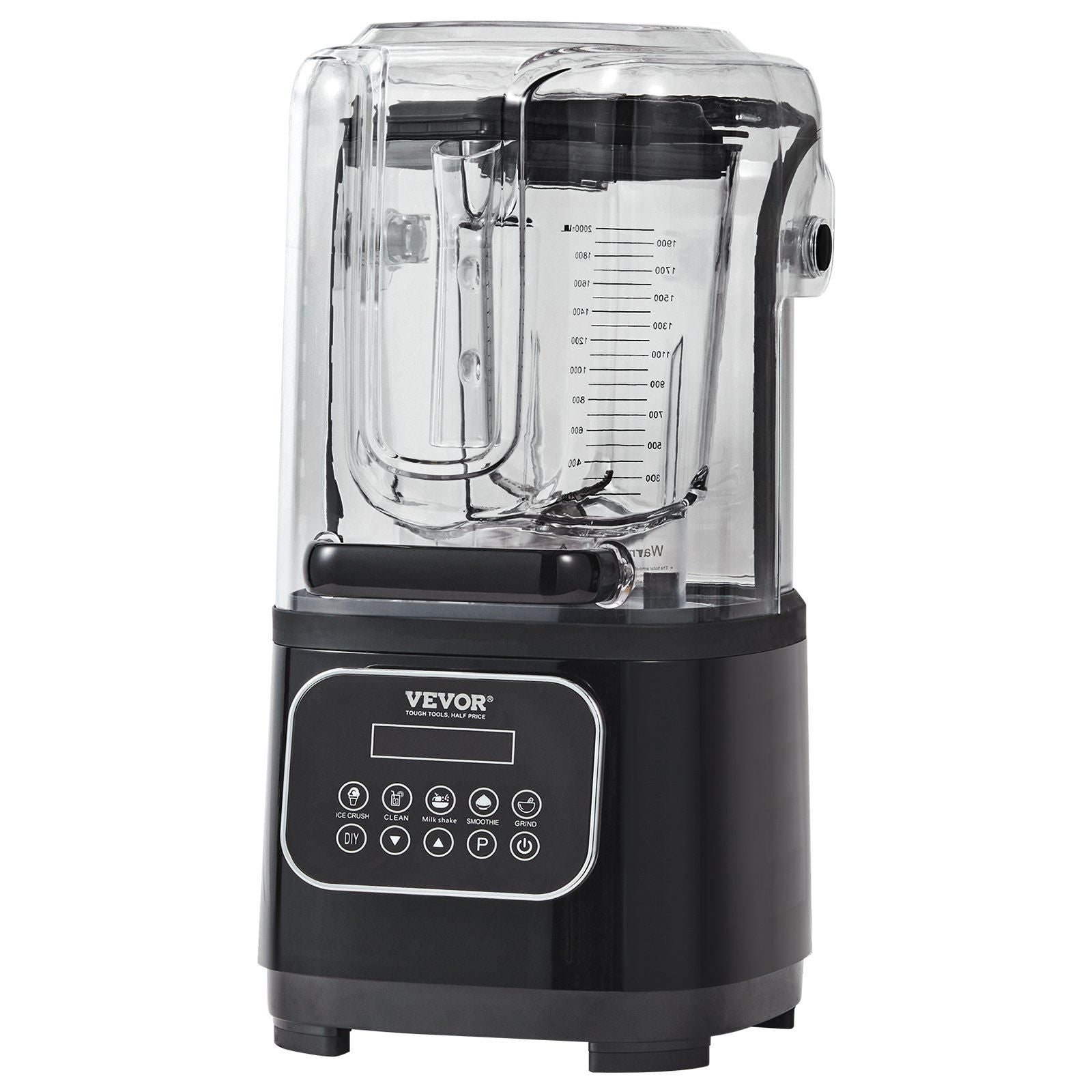 Professional Blender with Shield, Commercial Countertop Blenders, 68 oz Blender Combo, Stainless Steel 9 Speed & 5 Functions Blender, for Shakes, Smoothies, Peree, and Crush Ice, Black