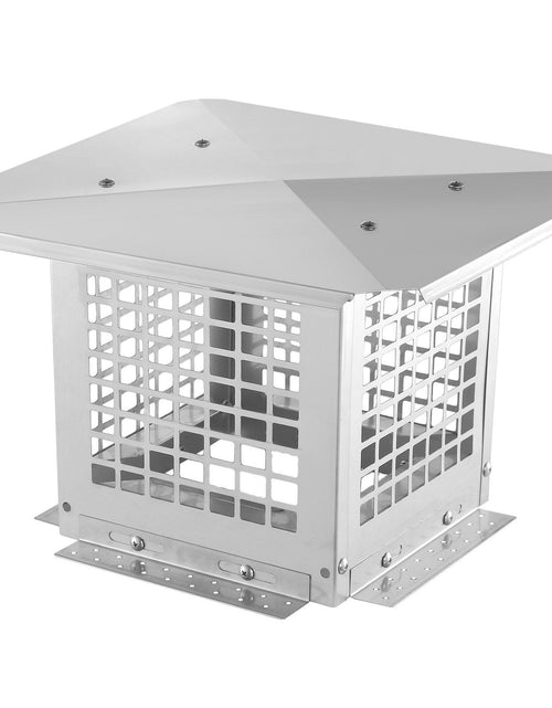 Load image into Gallery viewer, Chimney Cap, 9 x 9 inch, 304 Stainless Steel Fireplace Chimney Cover, Not Easily Toppled &amp; Practical Accessories &amp; Easy Installation, Fits Mesh Flue Covers Outside Clay Flue Shingles, Silver
