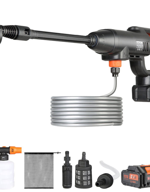 Load image into Gallery viewer, Cordless Pressure Washer, 580-PSI 1.1 GPM Portable Power Cleaner, Handheld High-Pressure Car Washer Gun with 4.0Ah Battery, Charger, 6-in-1 Nozzle, for Home/Floor Cleaning &amp; Watering
