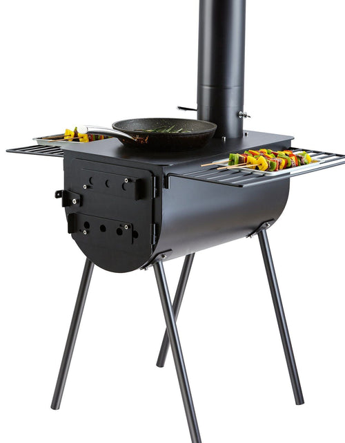Load image into Gallery viewer, Wood Stove, 118 inch, Alloy Steel Camping Tent Stove, Portable Wood Burning Stove with Chimney Pipes &amp; Gloves, 3000in³Firebox Hot Tent Stove for Outdoor Cooking and Heating with 8 Pipes
