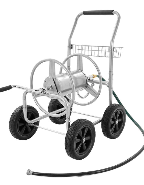 Load image into Gallery viewer, Hose Reel Cart, Hold Up to 250 ft of 5/8'' Hose, Garden Water Hose Carts Mobile Tools with 4 Wheels, Heavy Duty Powder-coated Steel Outdoor Planting with Storage Basket, for Garden, Yard, Lawn

