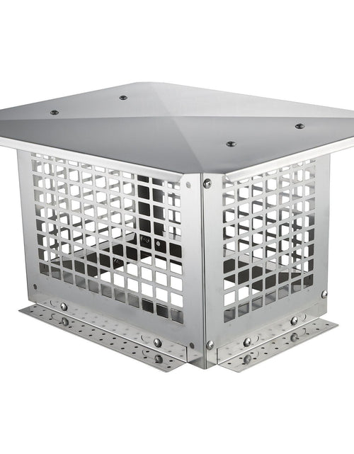 Load image into Gallery viewer, Chimney Cap, 13 x 9 inch, 304 Stainless Steel Fireplace Chimney Cover, Not Easily Toppled &amp; Practical Accessories &amp; Easy Installation, Fits Mesh Flue Covers Outside Clay Flue Shingles, Silver
