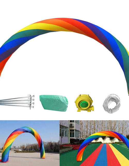 Load image into Gallery viewer, Inflatable Rainbow Arch 26ftx10ft with 110W Blower for Advertising Party Celebration Garden

