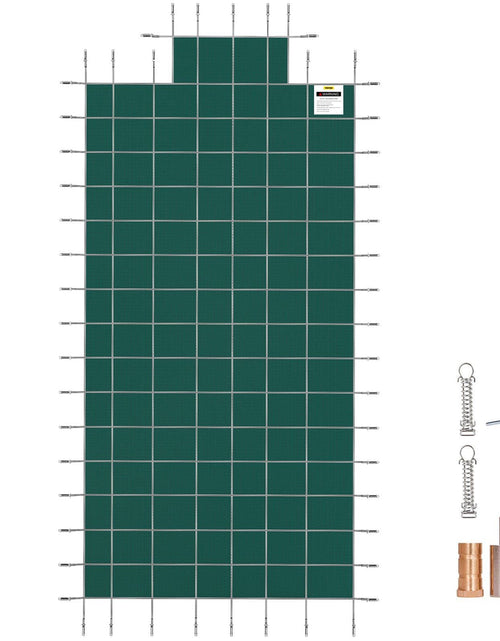 Load image into Gallery viewer, Pool Safety Cover Fits 20x40ft Rectangle Inground Safety Pool Cover Green Mesh with 4x8ft Center End Steps Solid Pool Safety Cover for Swimming Pool Winter Safety Cover
