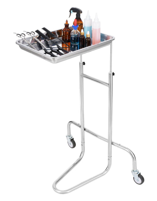 Load image into Gallery viewer, Stainless Steel Lab Cart with Single Tray &amp; 2 Silent Wheels for Lab Clinic
