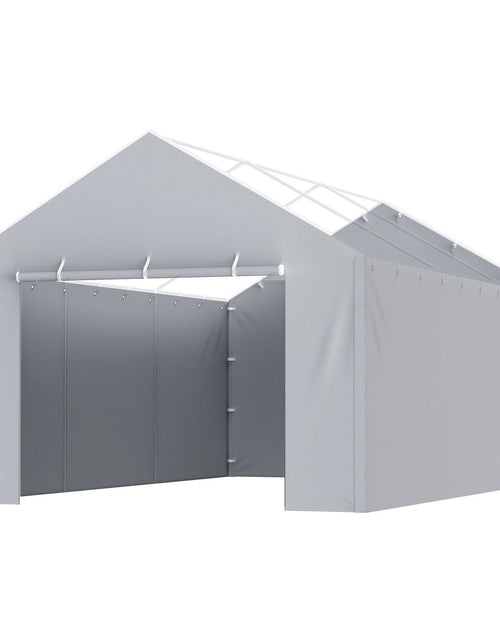 Load image into Gallery viewer, Carport Replacement Canopy Cover Side Wall 12 x 20 ft, Garage Tent Shelter Tarp Heavy-Duty Waterproof &amp; UV Protected, Easy Installation with Ball Bungees,Grey (Top and Frame Not Included)
