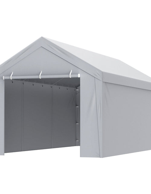 Load image into Gallery viewer, Carport Replacement Canopy Cover Top + Side Wall 10 x 20 ft, Garage Tent Shelter Tarp Heavy-Duty Waterproof &amp; UV Protected, Easy Installation with Ball Bungees,White (Frame Not Included)
