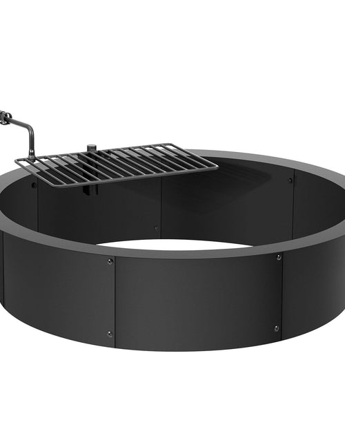 Load image into Gallery viewer, Fire Pit Ring w/ BBQ Fire Ring 35 Inch Outer Steel DIY Campfire Firepit
