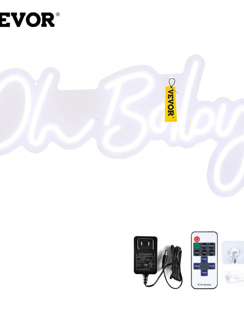 Load image into Gallery viewer, Oh Baby Neon Sign for Wall Decor, with Remote Control and Dimmable Switch for Baby Shower decorations, Birthday Party, Wedding Decor, 23.5x12 inches (Warm White)
