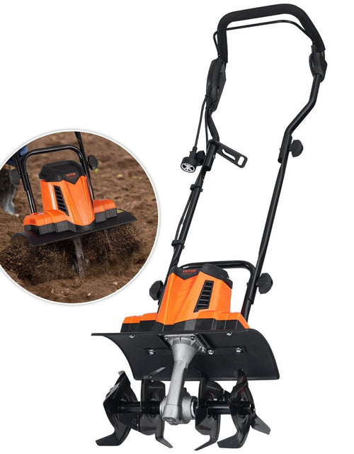 Load image into Gallery viewer, 10 Amp Electric Tiller, 14" Tilling Width 3.94" Tilling Depth Corded Electric Tiller/Cultivator, Steel Mn Tines, Rototiller for Garden Lawn Soil Digging
