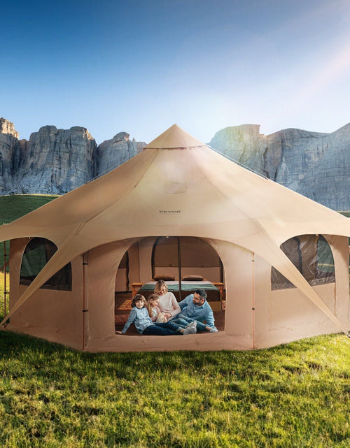 Load image into Gallery viewer, Canvas Tent, 4 Seasons 5 m/16.4 ft Bell Tent, Canvas Tent for Camping with Stove Jack, Breathable Yurt Tent for up to 8 People, Family Camping Outdoor Hunting Party

