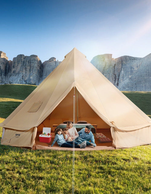 Load image into Gallery viewer, 12 Person Canvas Glamping Bell Tent, Breathable Waterproof Large Yurt Tent with Stove Jack and Detachable Side Wall for Family Camping, 23'x23'x137"(Diameter 7M)
