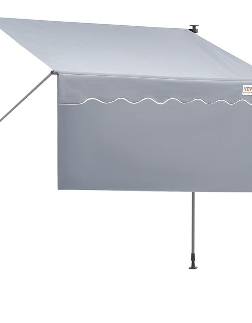 Load image into Gallery viewer, Manual Retractable Awning, 118" Outdoor Retractable Patio Awning Sunshade Shelter, Adjustable Patio Door Window Awning Canopy with 39" Sun Shade Curtain for Backyard, Garden, Balcony
