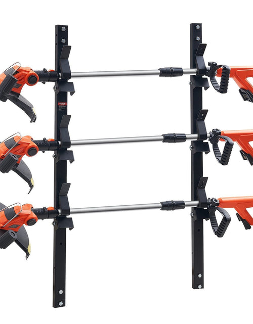 Load image into Gallery viewer, Trimmer Rack, 3 Place Weeder Trimmer Rack, Trim Holder Trailer Rack with Zinc Alloy Password Lock, Wall-mounted or Mount on Enclosed Trailer Landscape Weed Eater, Pair
