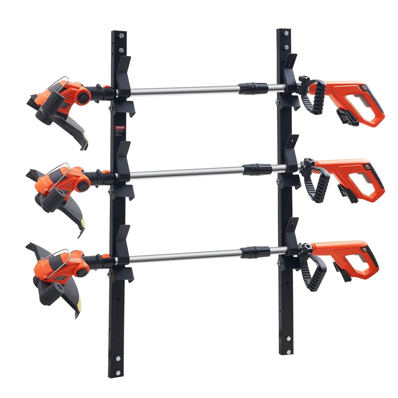 Trimmer Rack, 3 Place Weeder Trimmer Rack, Trim Holder Trailer Rack with Zinc Alloy Password Lock, Wall-mounted or Mount on Enclosed Trailer Landscape Weed Eater, Pair